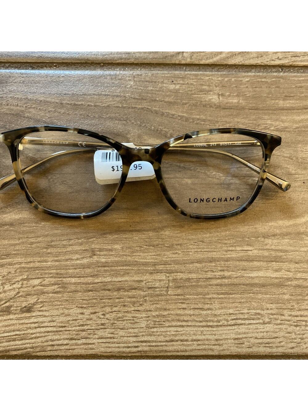 Longchamp Eyeglasses LO2606 Black Brown Gold Marchon Animal print